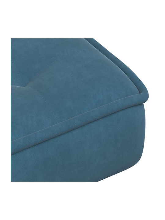 Sessel mit Fußhocker Samt Blue 64x74x84cm