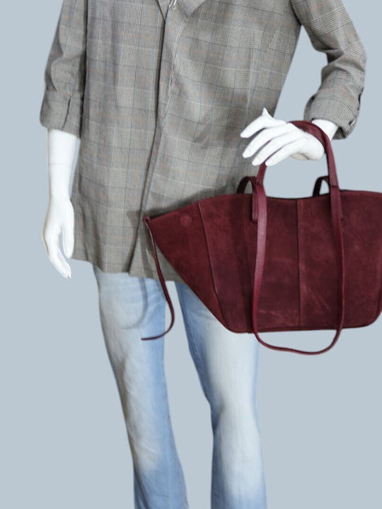 Damentasche Schulter Leder Wildleder Braun