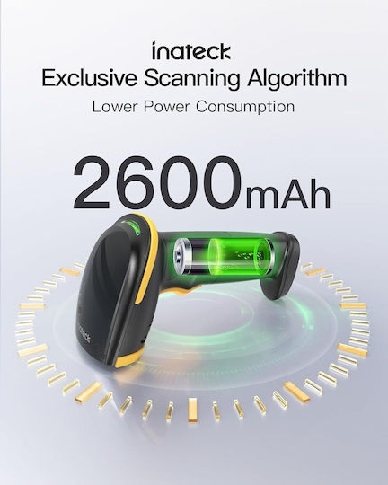 Inateck Handheld Scanner Wireless with 2D and QR Barcode Reading Capability