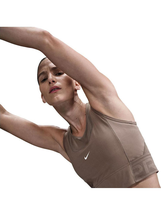 Dri-Fit Pro Γυναικείο Αθλητικό Μπουστάκι Καφέ