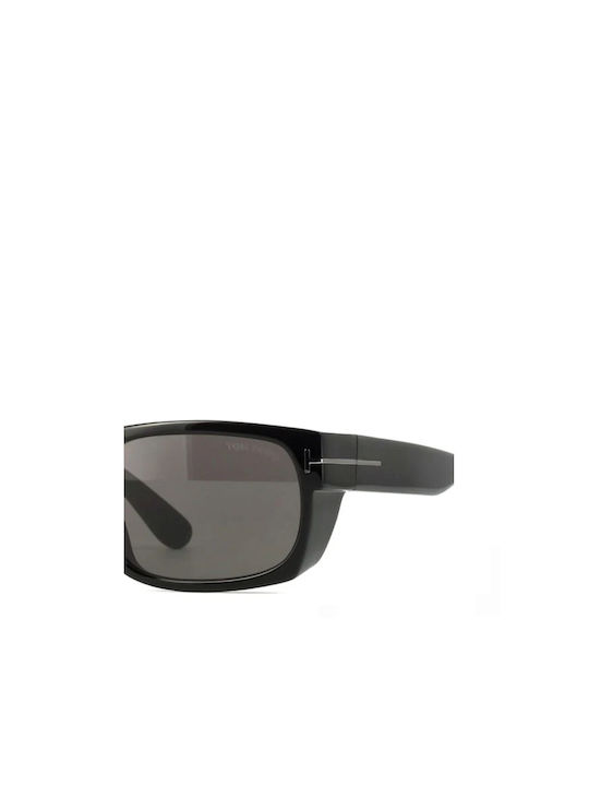 Tom Ford Men's Sunglasses with Black Plastic Frame and Black Lens TF1181 01A