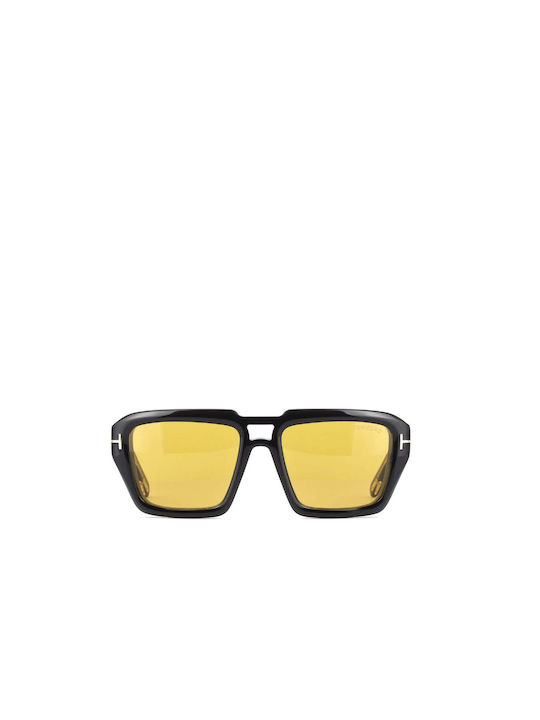 Tom Ford Sunglasses with Black Plastic Frame and Yellow Lens TF1202 01E