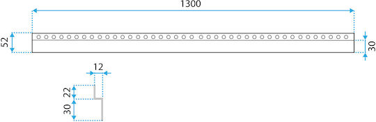 Vordere Duschschwelle 130 cm Bürstengold