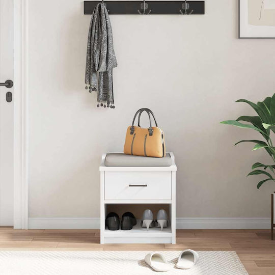 Eingangsmöbel mit Schuhschrank & Bank White 45x40x50cm