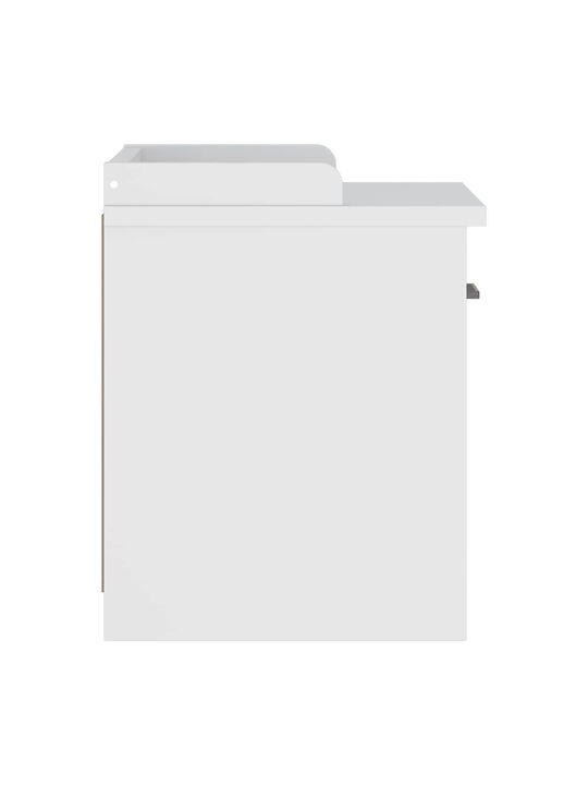 Mobilier de Intrare cu Dulap pentru Pantofi & Bancă Alb 45x40x50cm