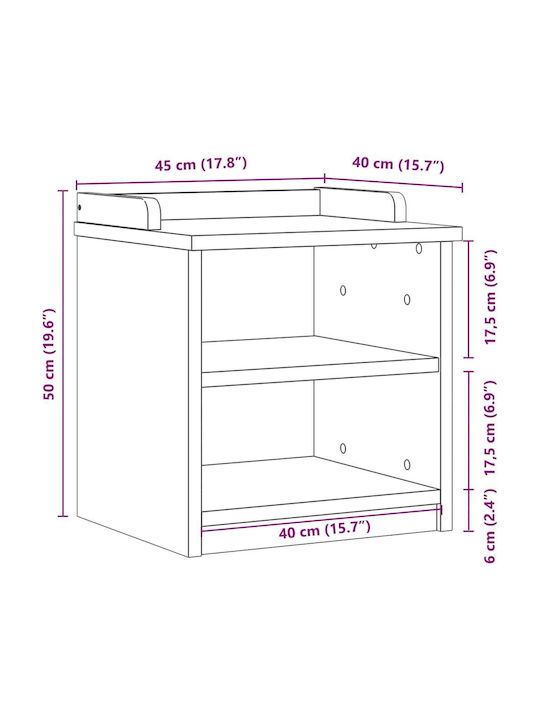 Entry Furniture with Shoe Rack & Bench Coffee 45x40x50cm