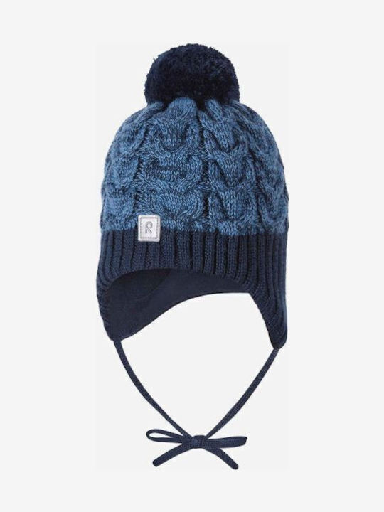 Kinder Mütze Stoff Blau