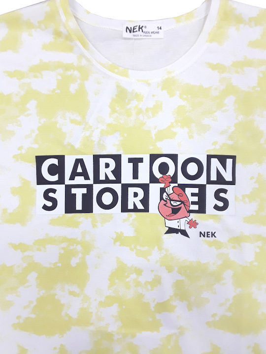Nek Kids Wear Kids Clothing Set with Shorts Yellow 2 Pieces