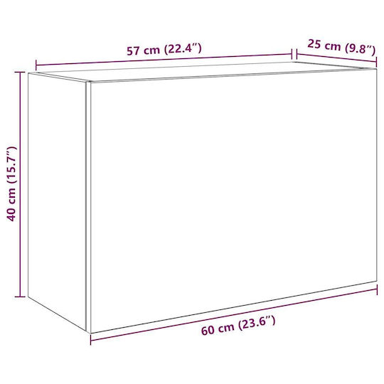 vidaXL Bathroom Cabinet L60xW25xH40cm Brown