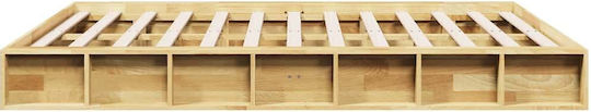 Bettgestell ohne Matratze 140x190 cm Massivholz Eiche Braun