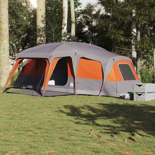 vidaXL Grey Camping Tent with Double Cloth for 9 People 670x455x230cm