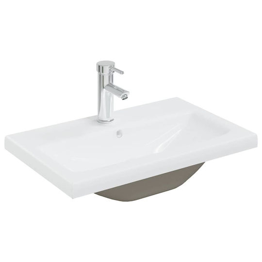 vidaXL Countertop with Sink, Mirror & Column L61xW18xH39cm Grey Concrete