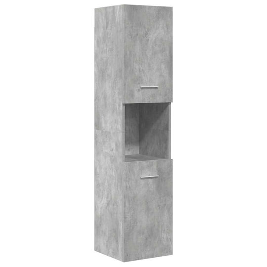 vidaXL Countertop with Sink, Mirror & Column L61xW18xH39cm Grey Concrete