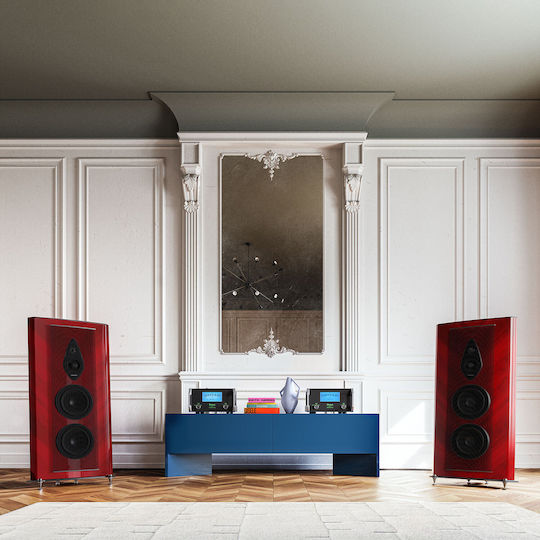 Sonus Faber Stradivari Pereche Boxe Hi-Fi pardoseală 600W Roșu / Roșu
