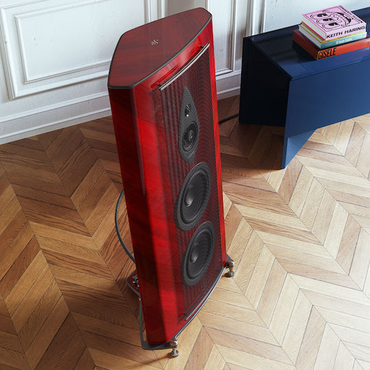 Sonus Faber Stradivari Pereche Boxe Hi-Fi pardoseală 600W Roșu / Roșu