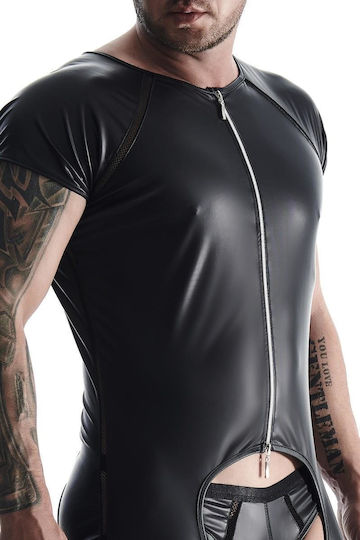 Herren Jumpsuit Overall Schwarz S