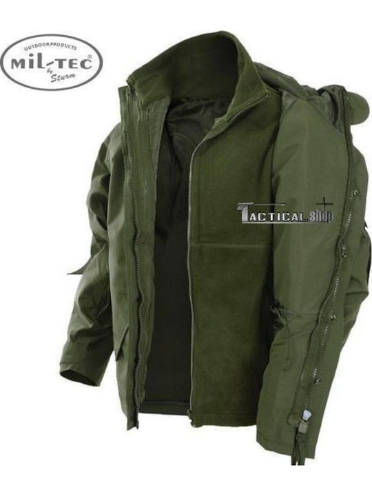 Mil-Tec Αδιάβροχο Κυνηγετικό Μπουφάν Fleece Χακί