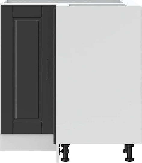 Γωνιακό Ντουλάπι Δαπέδου Μαύρο 75.5x75.5x81.5εκ.