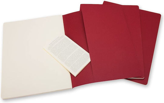 Moleskine Σετ 3 Σημειωματάρια Bullet 32 Φύλλων με Λευκές Σελίδες Κόκκινα