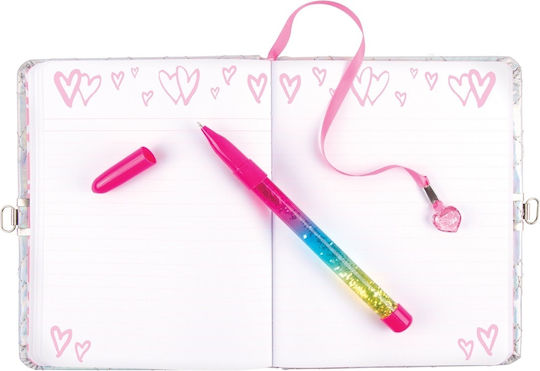 Make It Real Notebook with Blank Pages , Lock and Pen Holder Silver