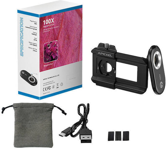 Apexel Apl-ms100 Φακός Κάμερας ​Κινητών Zoom 100x