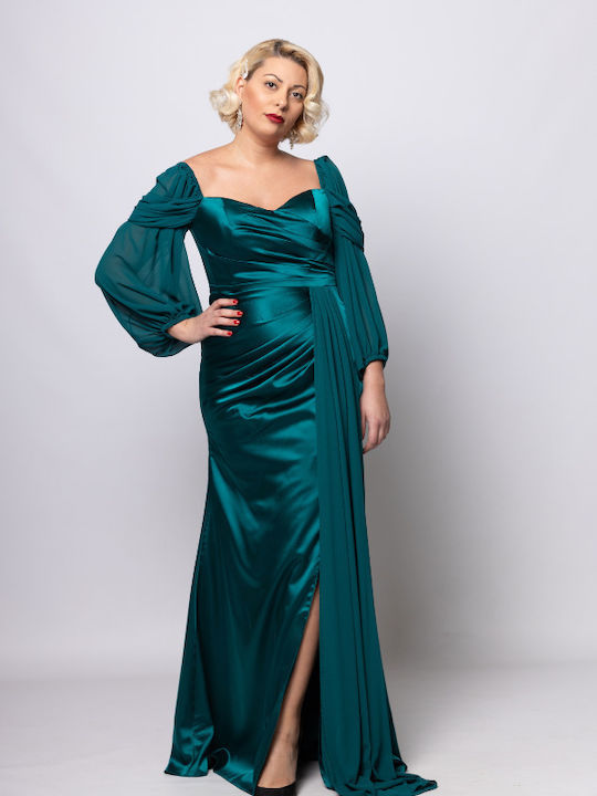 Ixora Satin Dress Green