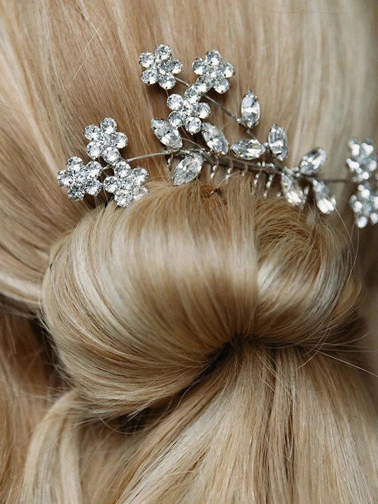 Bridal Jewelry Comb Zircon Silver Shade Gabriela Crystal Comb Ba589 Hair Duty Hrd-ba589