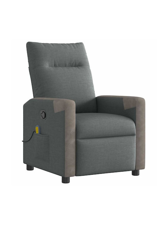 Πολυθρόνα Relax Massage με Υποπόδιο Σκούρο Γκρι 69x86x100cm