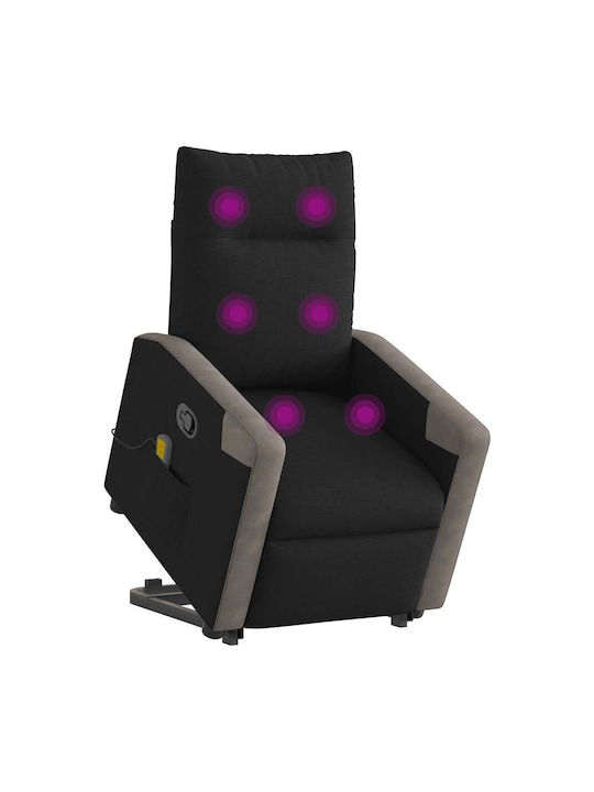 Πολυθρόνα Relax Massage με Υποπόδιο Μαύρη 69x86x100cm