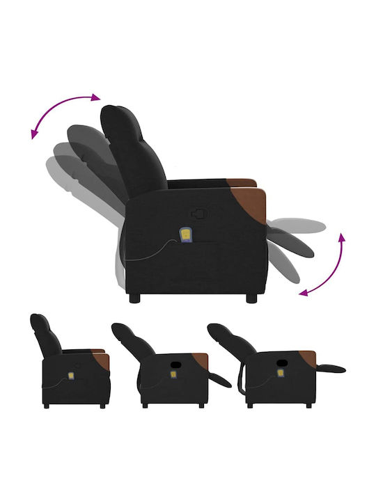 Πολυθρόνα Relax Massage με Υποπόδιο Μαύρη 69x86x100cm