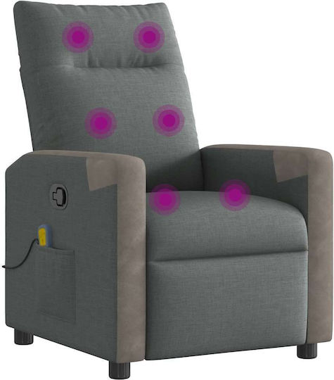 Întunecat Fotoliu Relax Masaj cu Puf Gri închis 69x86x100cm