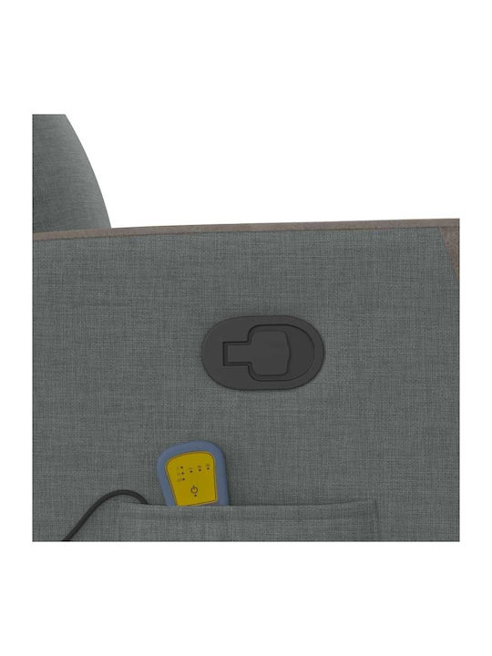 Πολυθρόνα Relax Massage με Υποπόδιο Σκούρο Γκρι 69x86x100cm