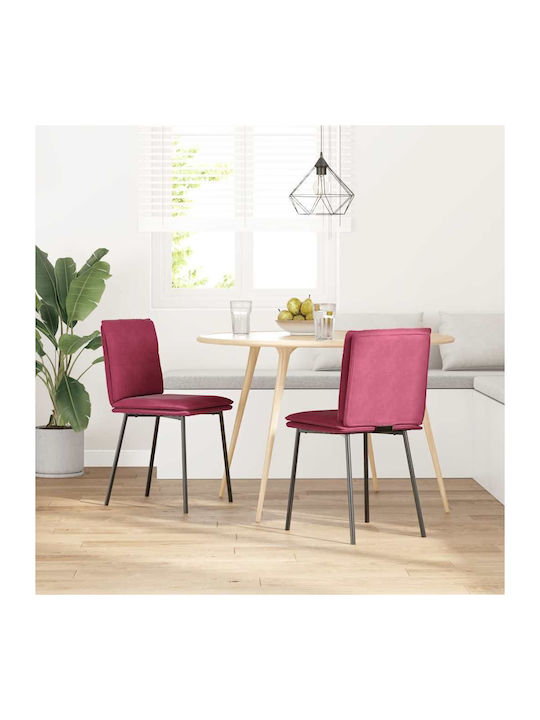 Dining Room Velvet Chair Bordeaux 45x54x83cm 2pcs