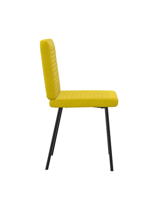 Dining Room Velvet Chair Yellow 45x54x83cm 2pcs