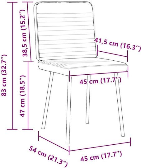Dining Room Velvet Chair Blue 45x54x83cm 2pcs