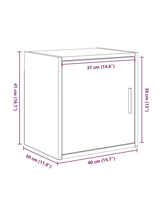 Wall Living Room Cabinet made of Particle Board Black 40x30x41cm