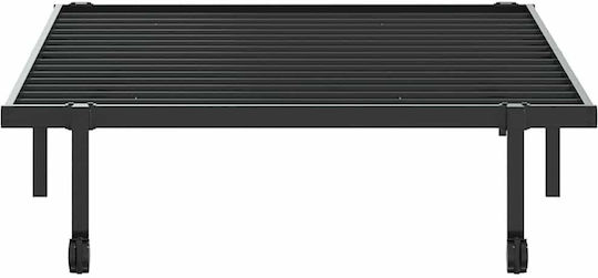 Folding Guest & Folding Bed Without Mattress Semi-Double Black 212x104.5x30cm