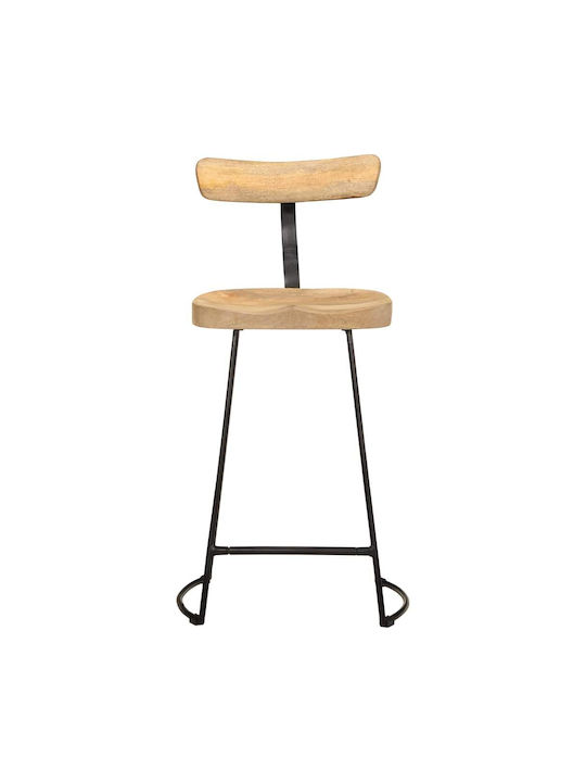 Stool Bar with Backrest Wooden Coffee 2pcs 49x43x88cm