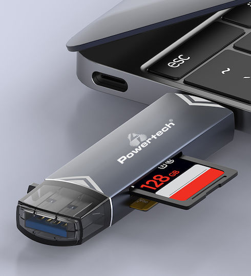 Powertech Kartenleser USB 3.2 Typ-C für /S/D/ / / / / / Gray