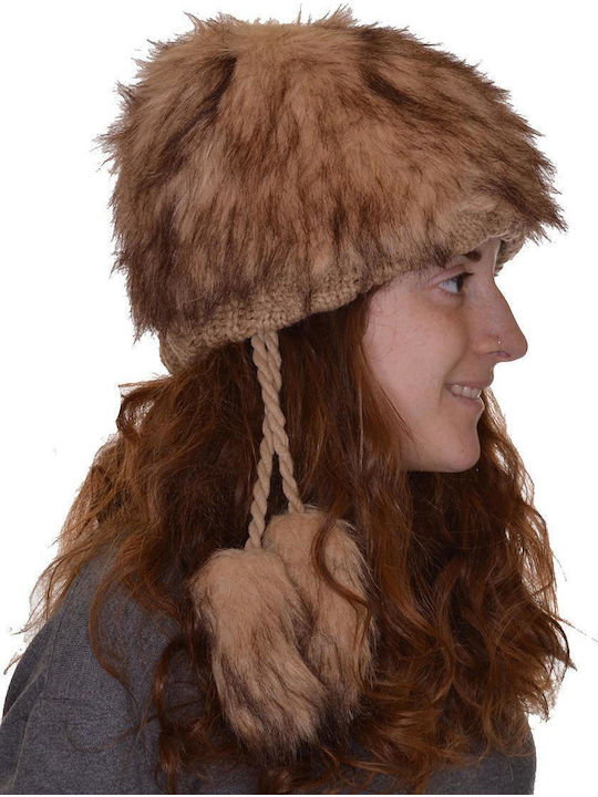 Beanie Frauen Beanie Gestrickt in Beige Farbe
