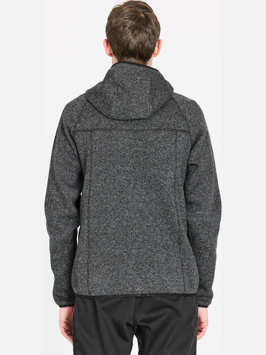 Ανδρική Ζακέτα Fleece με Κουκούλα Black