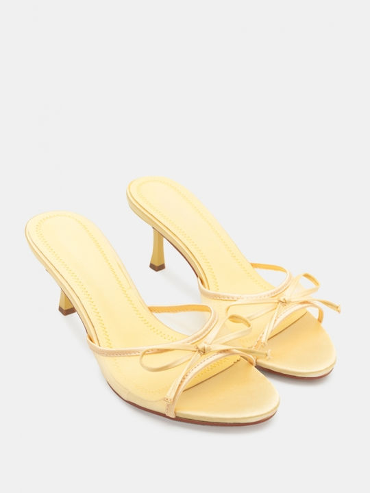 Luigi Heel Mules Yellow