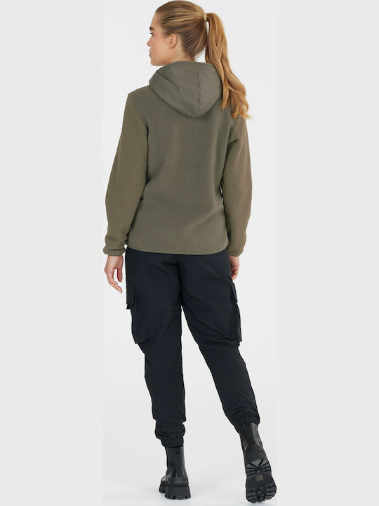 Fleece Γυναικεία Ζακέτα με Φερμουάρ Black Ink