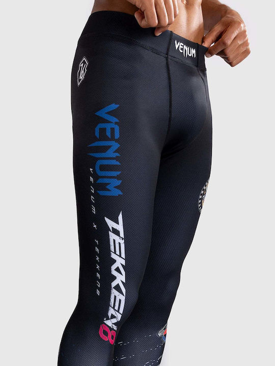 Herren-Leggings Venum X Tekken 8 Paul Phoenix Blau Schwarz Weiß