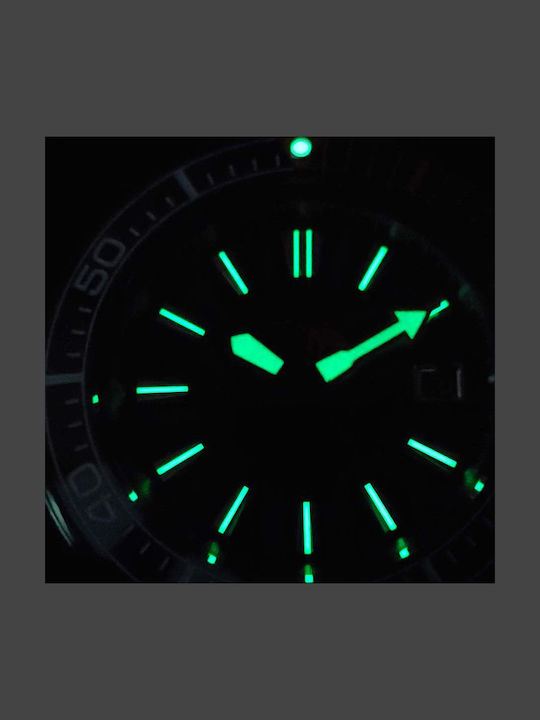 Aion Herrenuhr Batterie mit Schwarz Kautschukarmband