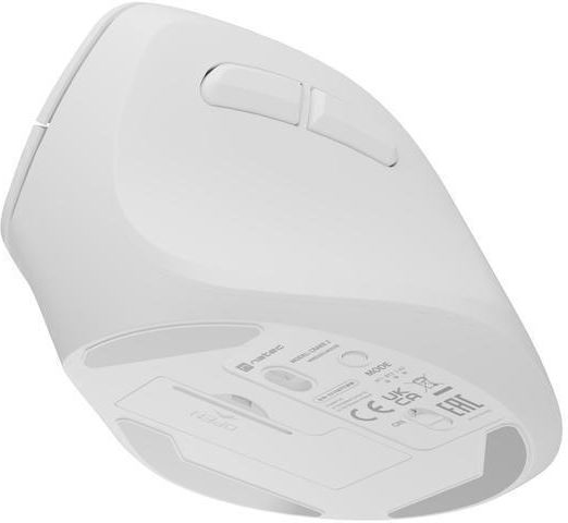 Natec Crake 2 Ασύρματο Εργονομικό Bluetooth Vertical Ποντίκι Λευκό