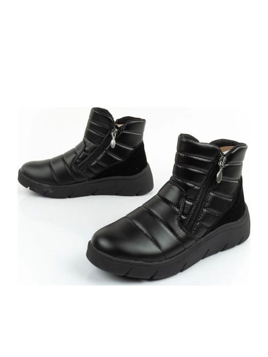 Leather Women's Ankle Boots Black