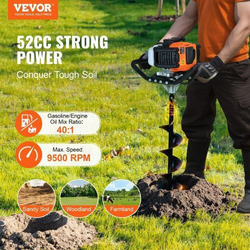 Vevor Gasoline Earth Auger 52cc 1450W RYLXZ6YC10YC4PIY3V0