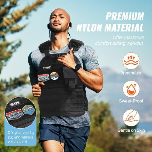 Vevor Ρυθμιζόμενο Γιλέκο Βάρους 18kg Άνδρες & Γυναίκες Προπόνηση & Τρέξιμο Kdjzlkxbb40lg2zl8v0