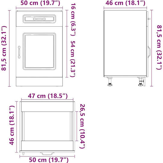 Gray Sonoma 50x46x81.5buc